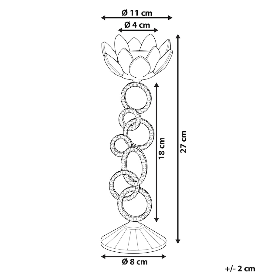 Świecznik OVIEDO Szkło 27 cm Srebrny