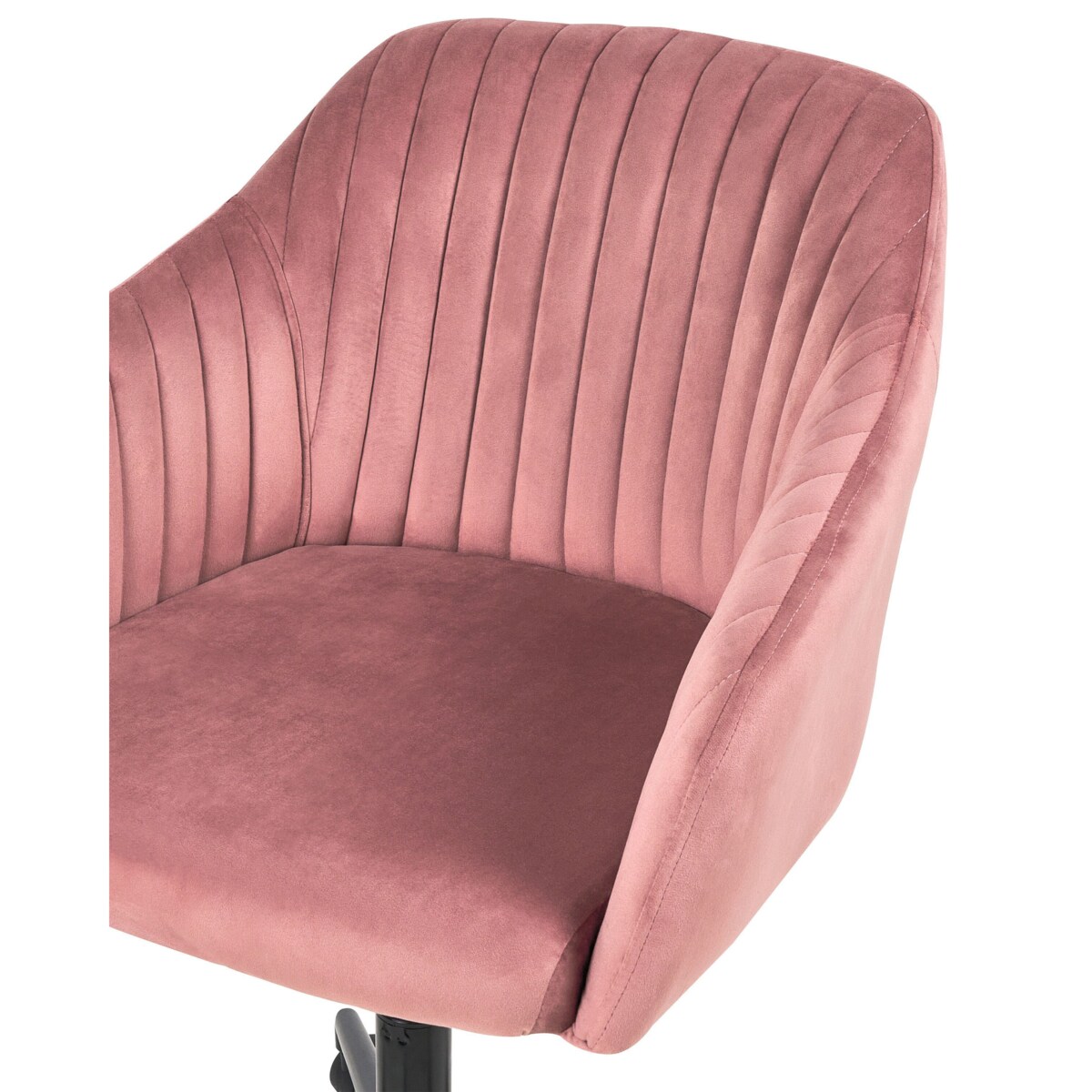 Krzesło biurowe regulowane welurowe różowe VENICE