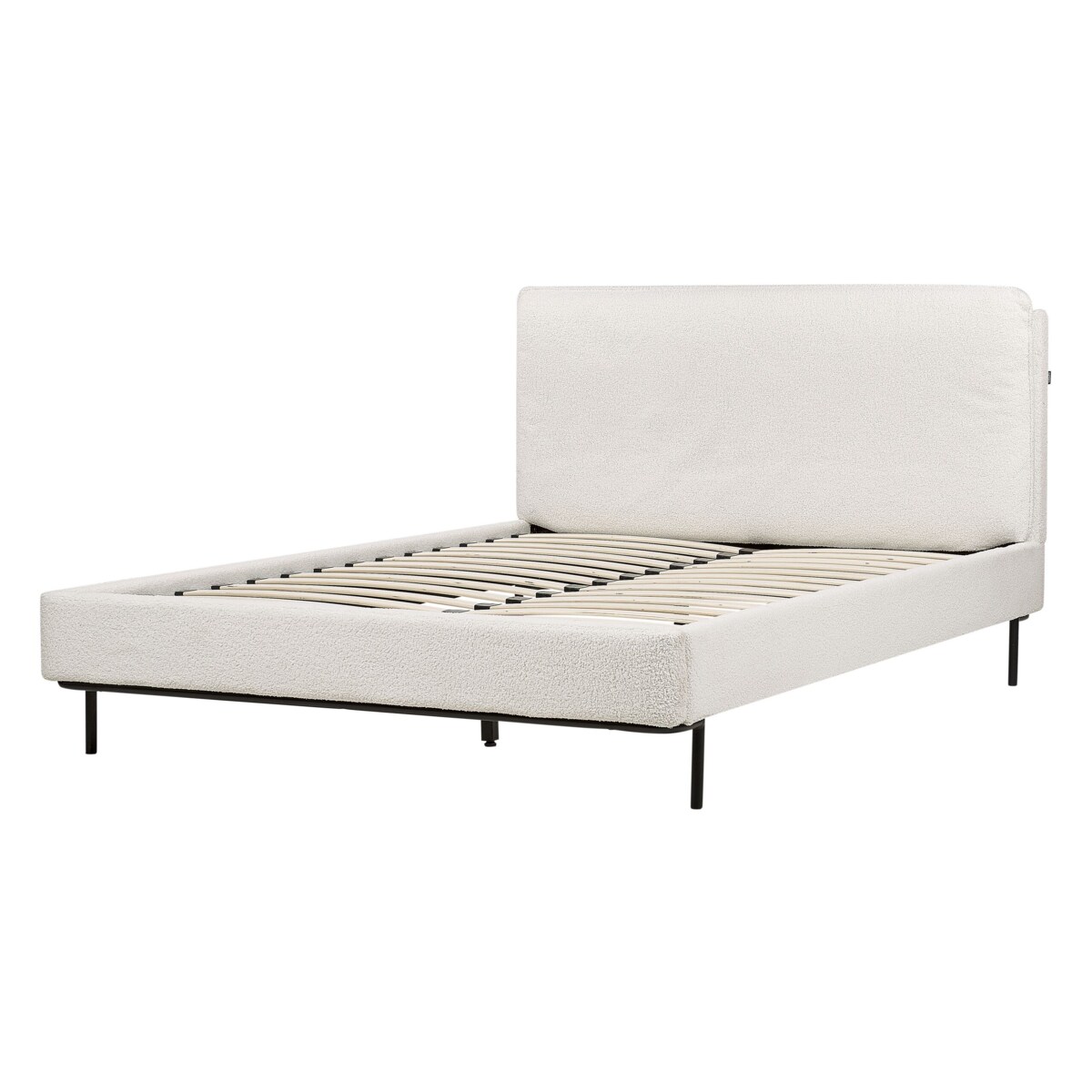 Łóżko boucle 140 x 200 cm białe CORIO