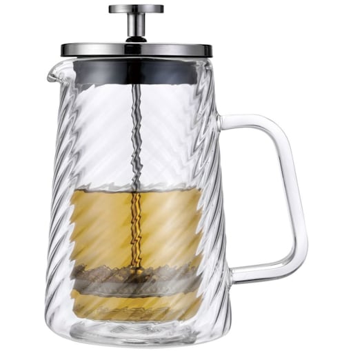 Zaparzacz do kawy herbaty szklany 1000ml French Press srebrny KLAUSBERG