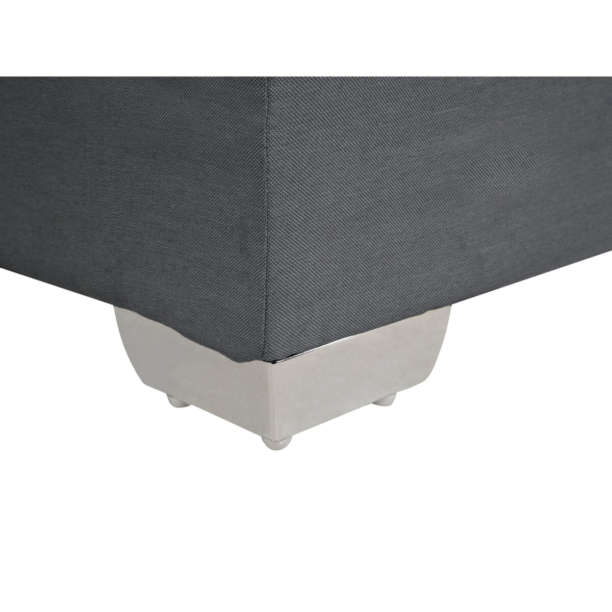 Łóżko kontynentalne tapicerowane 160 x 200 cm szare ADMIRAL