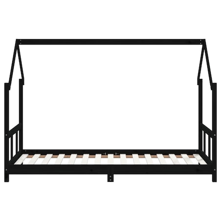 vidaXL Rama łóżka dziecięcego, czarna, 90x190 cm, drewno sosnowe