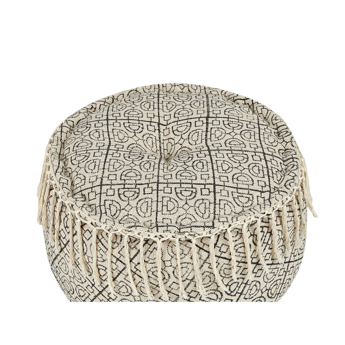 Puf bawełniany 50 x 30 cm beżowo-czarny SONATI