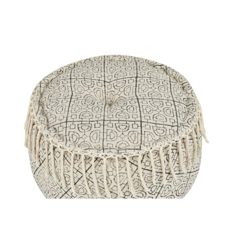 Puf bawełniany 50 x 30 cm beżowo-czarny SONATI