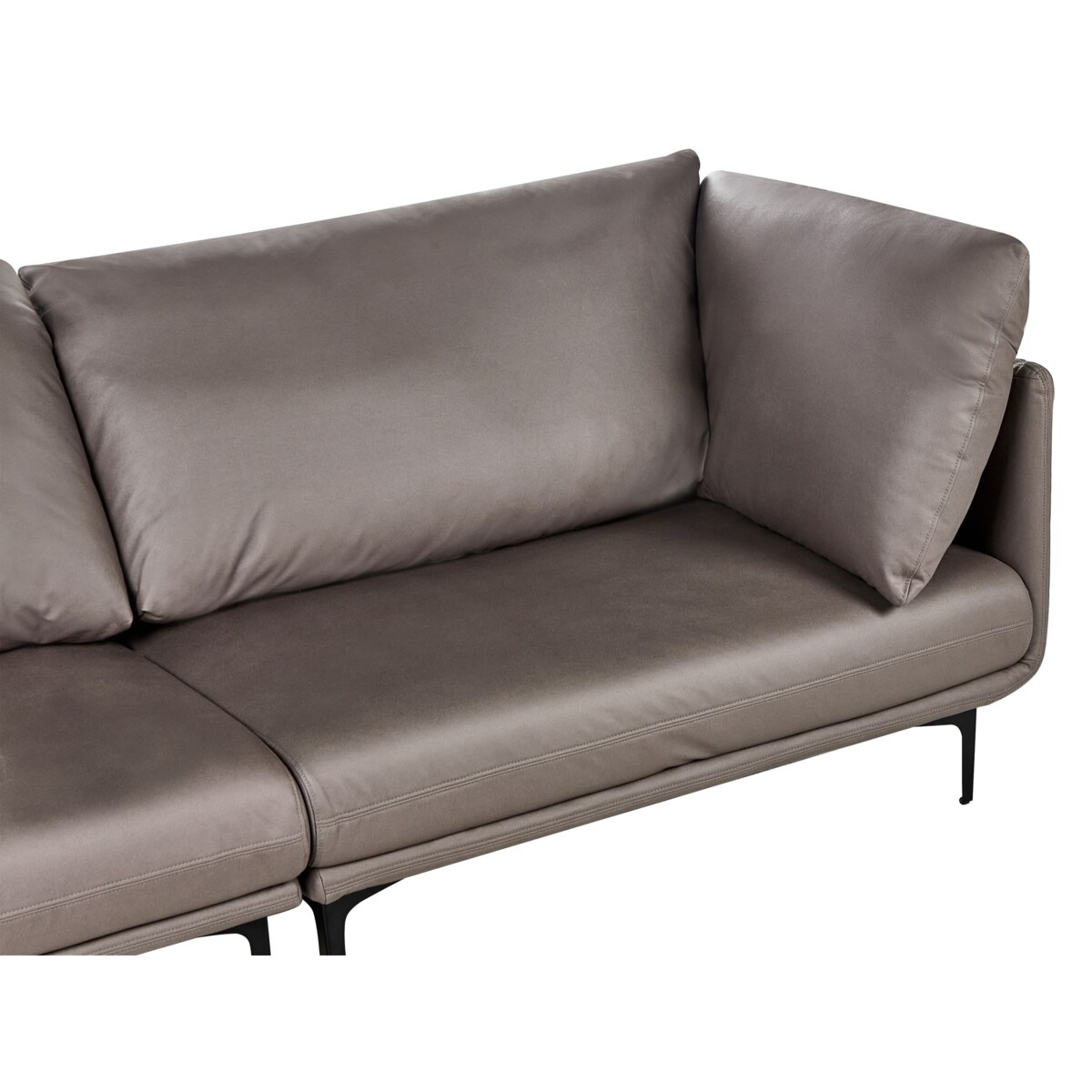 Sofa 3-osobowa ekoskóra brązowa REVSNES