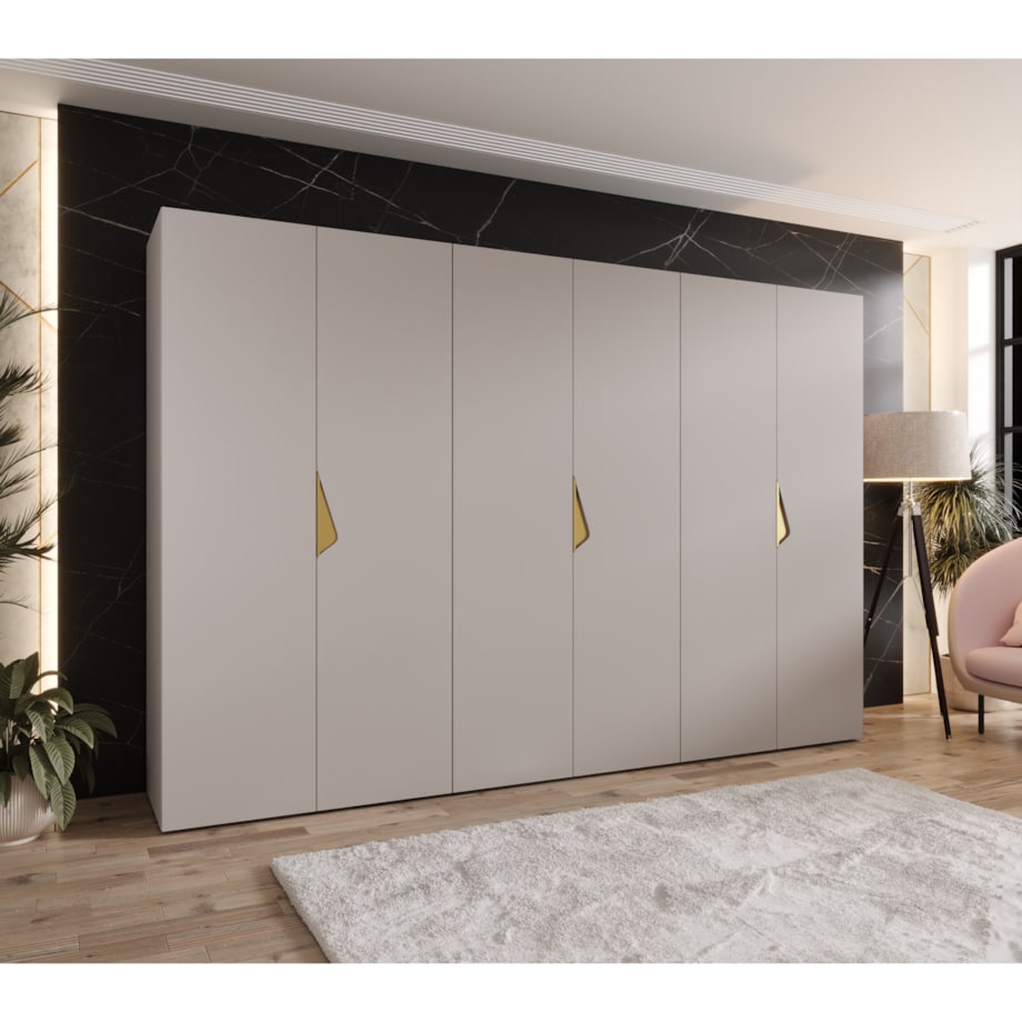 Szafa uchylna Sandi 1 300 (3X100) wys 202 cm Kaszmir + u Złoty