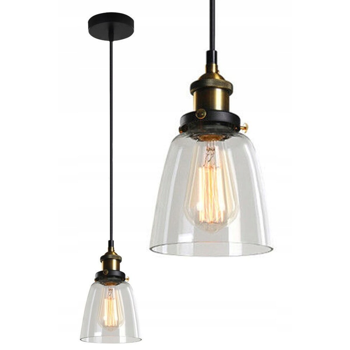 Lampa Wisząca Szklana Loft Industrial Kolory Verto