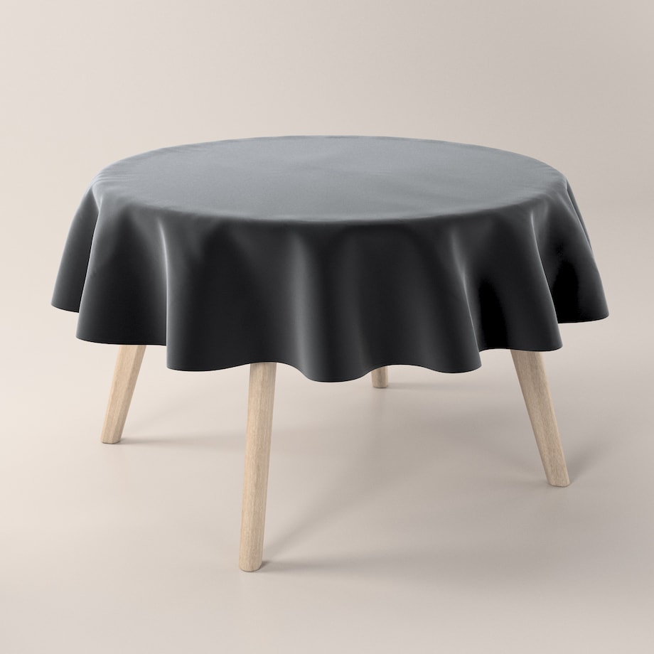 Obrus okrągły 130 x 130 cm głęboka czerń