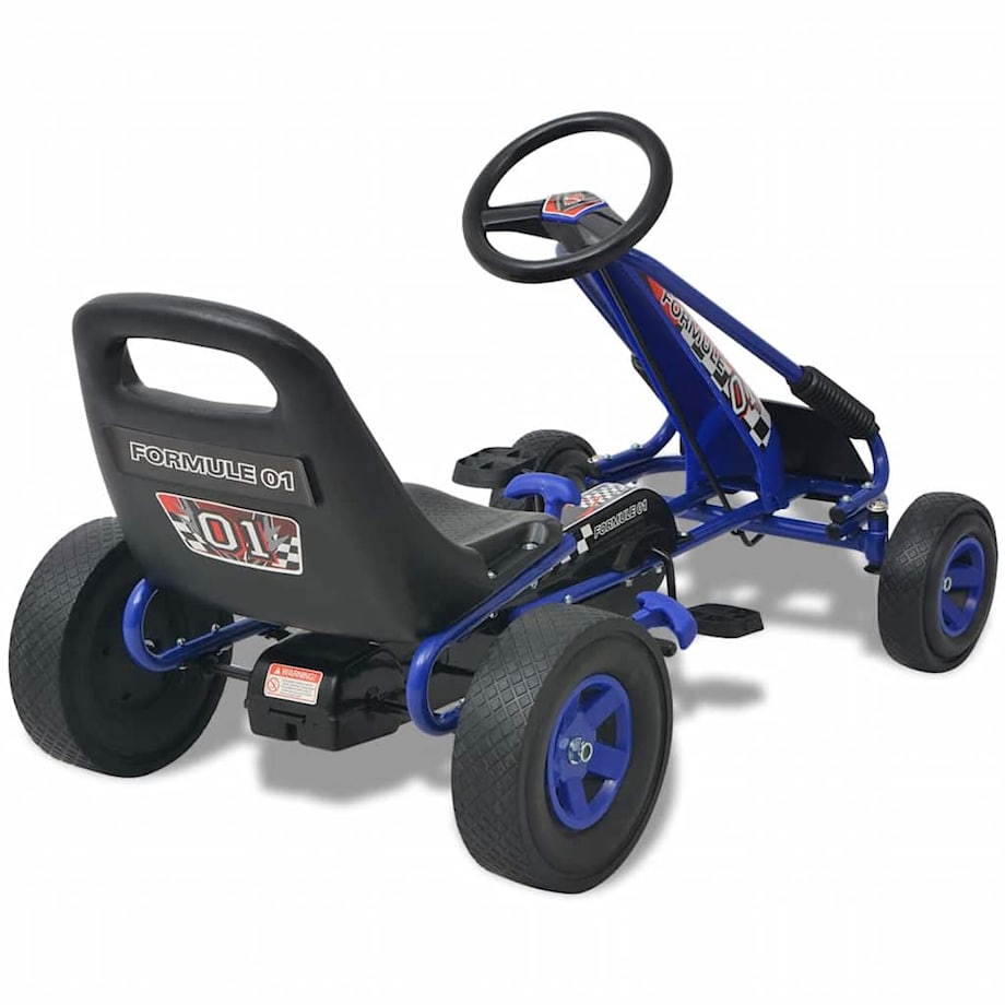 vidaXL Gokart dla dzieci, z regulacją siedziska, niebieski