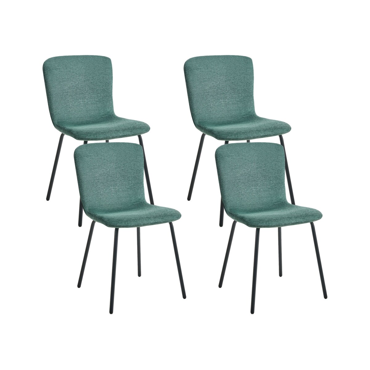 Zestaw 4 krzeseł do jadalni CALDWELL Zielony