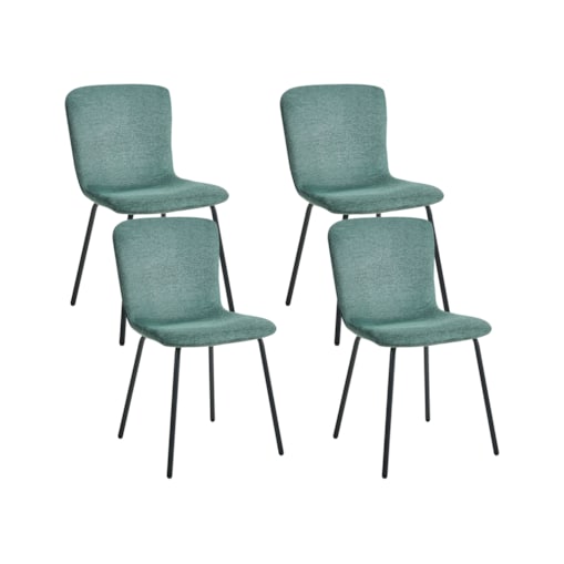 Zestaw 4 krzeseł do jadalni CALDWELL Zielony