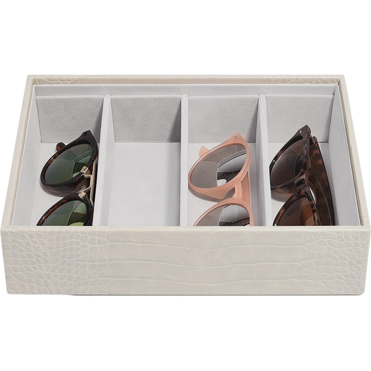 Pudełko na okulary Stackers Croc 4 komorowe putty