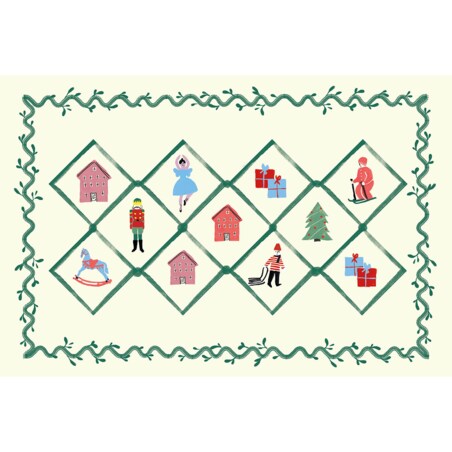 Poduszka świąteczna - Retro wieniec 40x60 cm