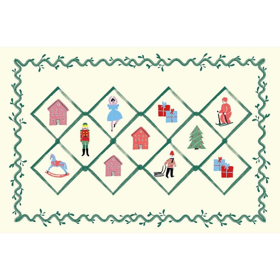 Poduszka świąteczna - Retro wieniec 40x60 cm