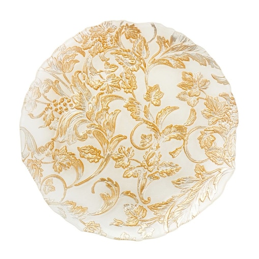 VILLA ITALIA Talerz do ciasta szklany 28 cm FLORALIS