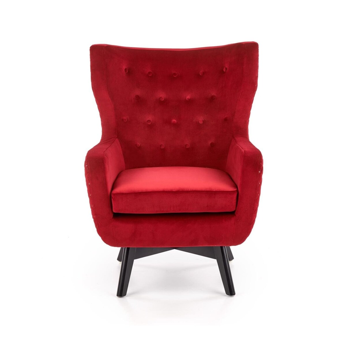 FOTEL WYPOCZYNKOWY Farys bordowy ERGONOMICZNY drewniane nogi