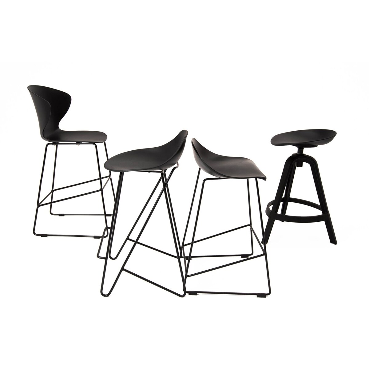 Krzesło barowe ROLF PC-148A czarne 66 cm - polipropylen, King Home