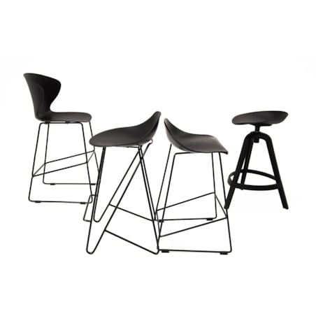 Krzesło barowe ROLF PC-148A czarne 66 cm - polipropylen, King Home