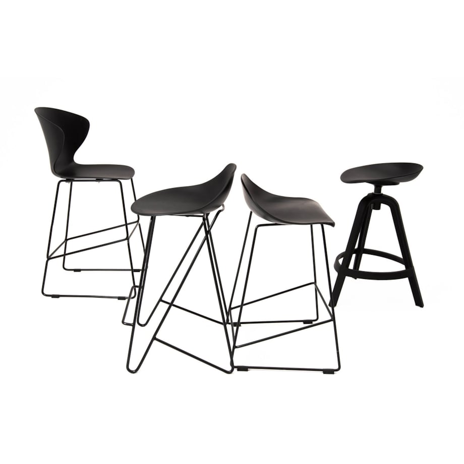 Krzesło barowe ROLF PC-148A czarne 66 cm - polipropylen, King Home