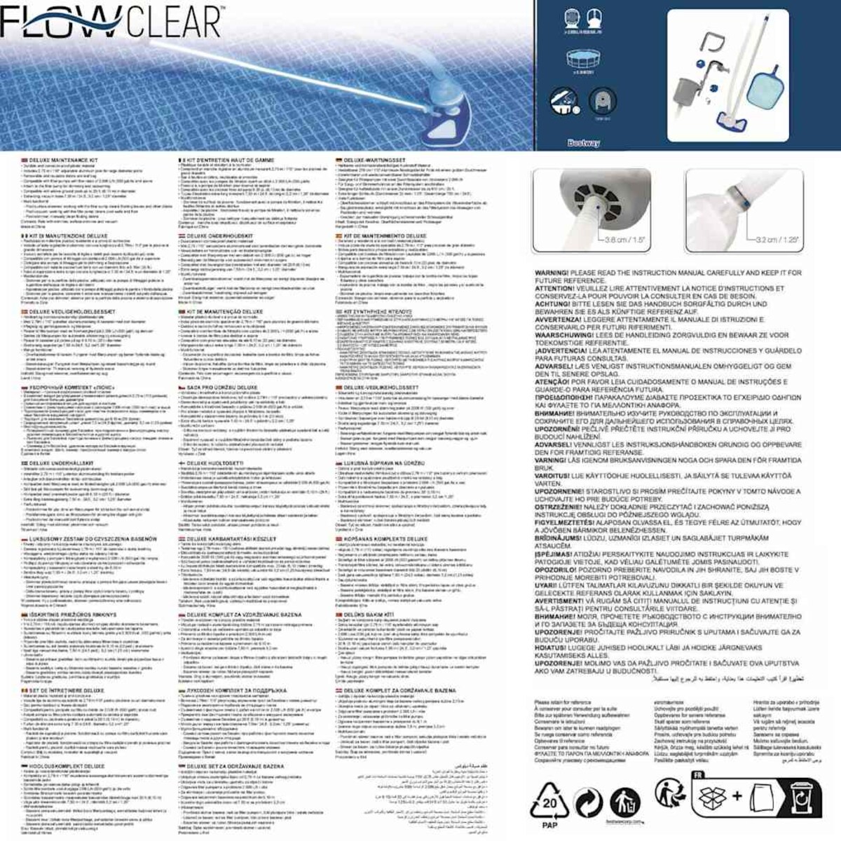 Bestway Zestaw do czyszczenia basenu Flowclear Deluxe, 58237