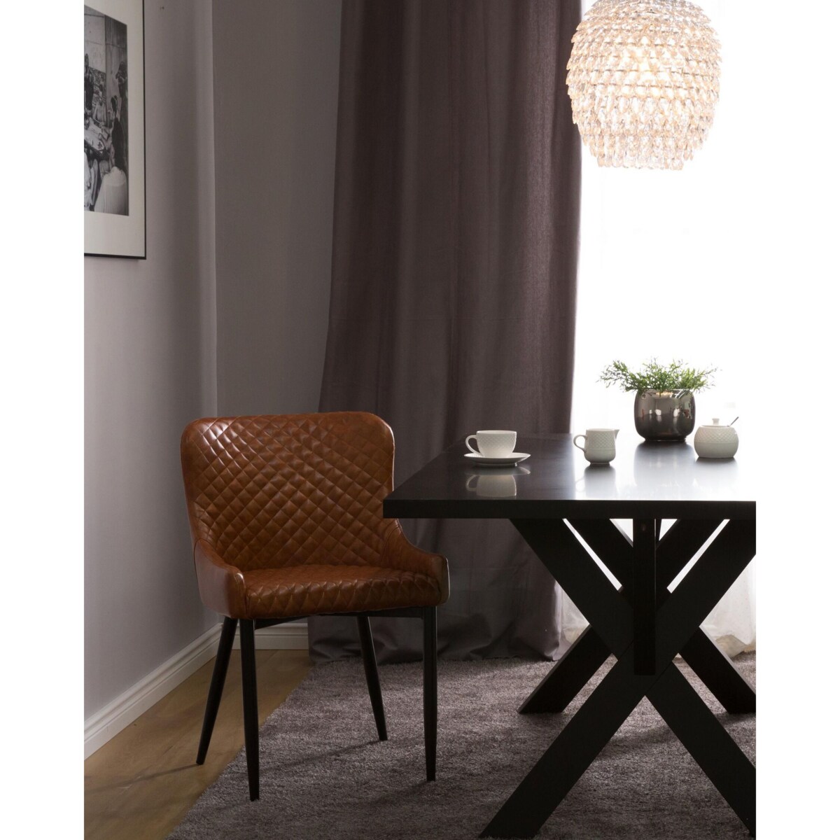 Zestaw 2 krzeseł do jadalni ekoskóra brązowy SOLANO