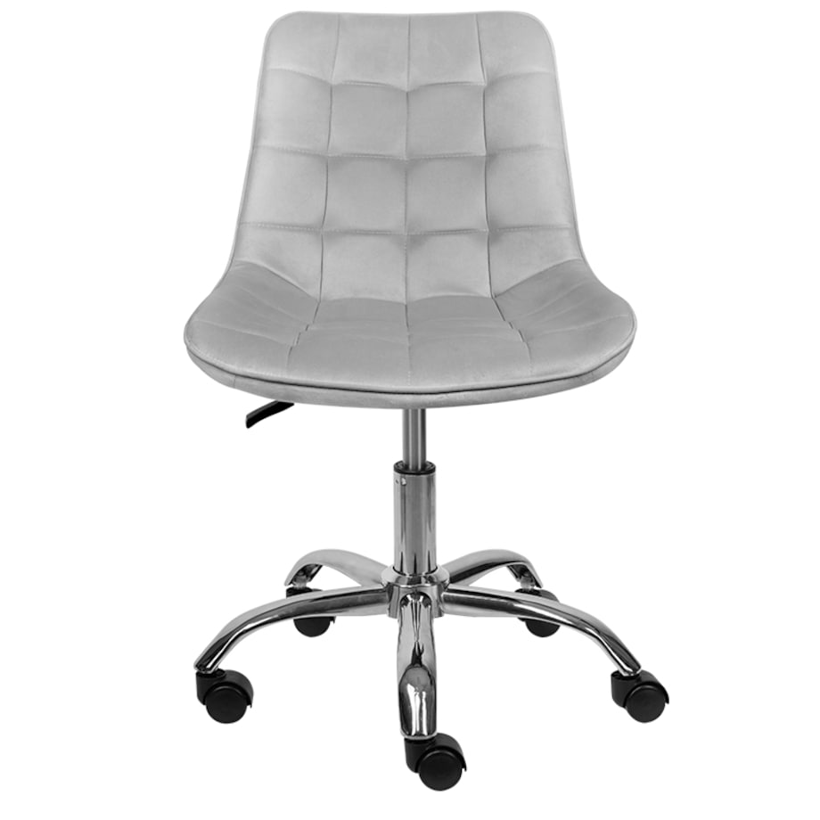 Fotel biurowy krzesło obrotowe regulowane welurowe szare