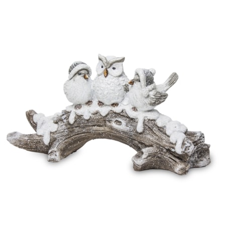 Dekoracja ptaki zimą 17x28x8 cm UCCELLI