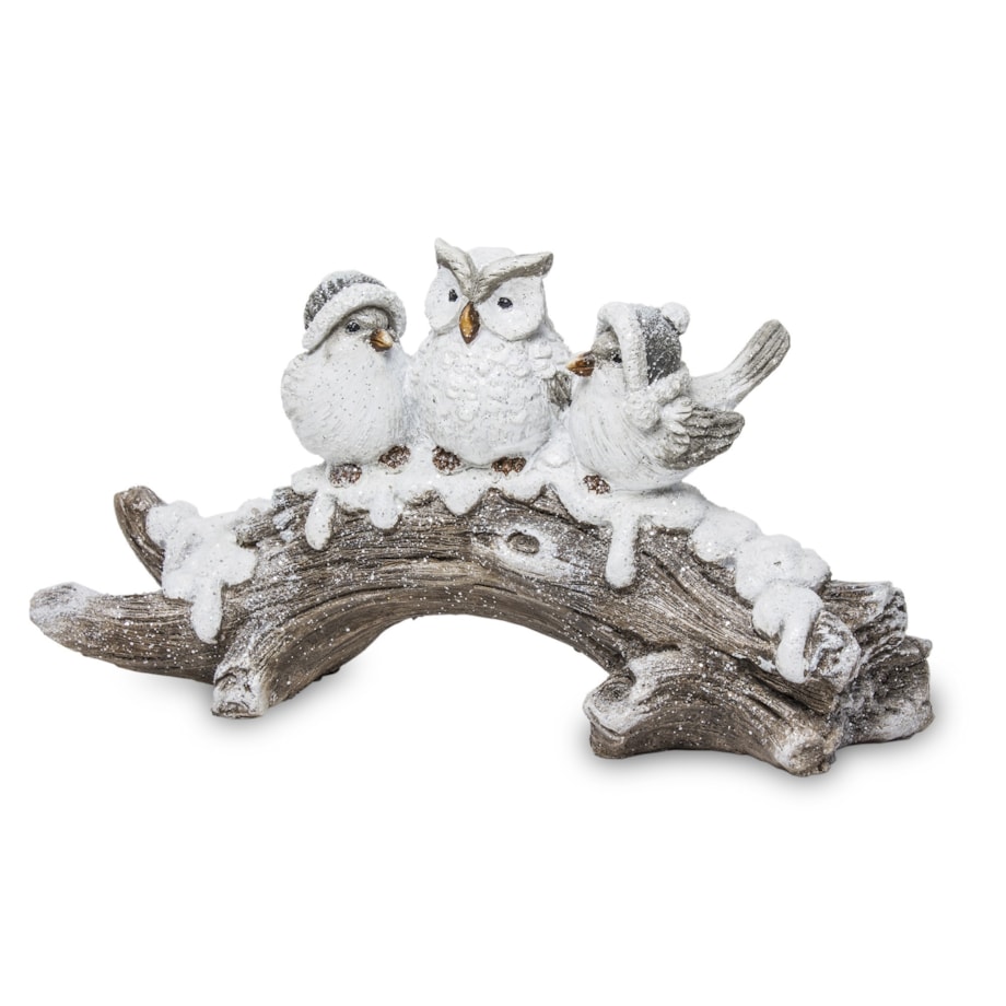 Dekoracja ptaki zimą 17x28x8 cm UCCELLI