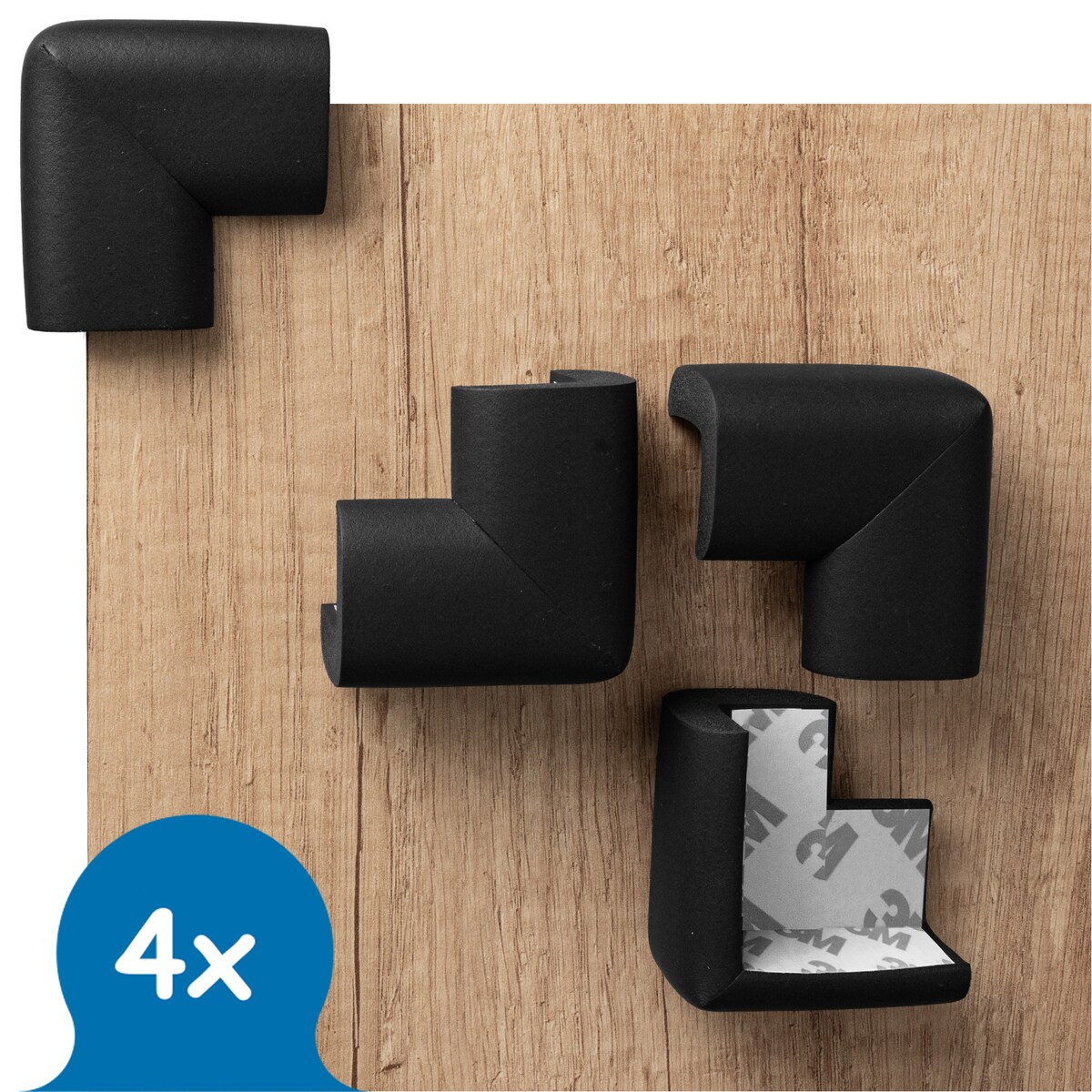piankowe narożniki zabezpieczające meble, sipo, zestaw 4 sztuk, czarne