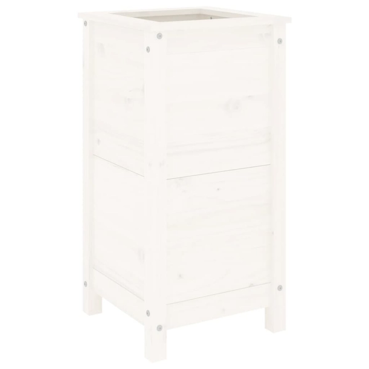 vidaXL Donica ogrodowa, biała, 40x40x78 cm, lite drewno sosnowe