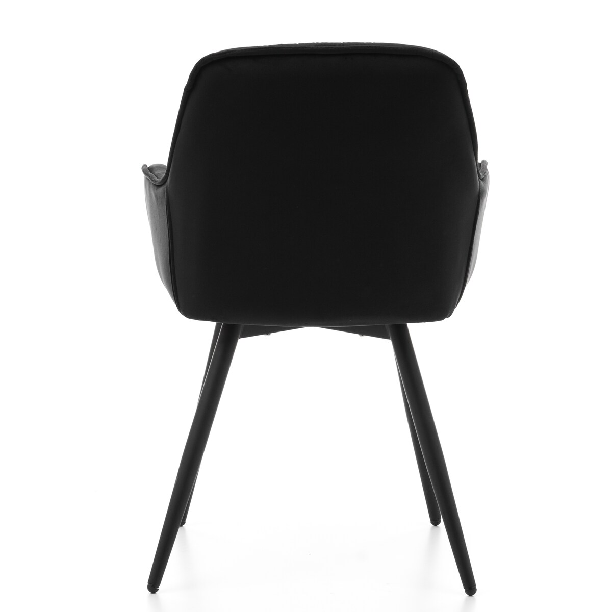 Krzesło tapicerowane pikowane do salonu jadalni welurowe SIENA czarne