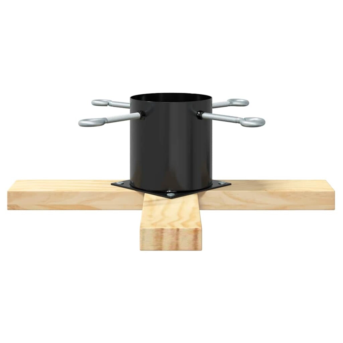 vidaXL Stojak na Choinkę Czarny 50 x 50 x 16 cm Lite drewno sosnowe