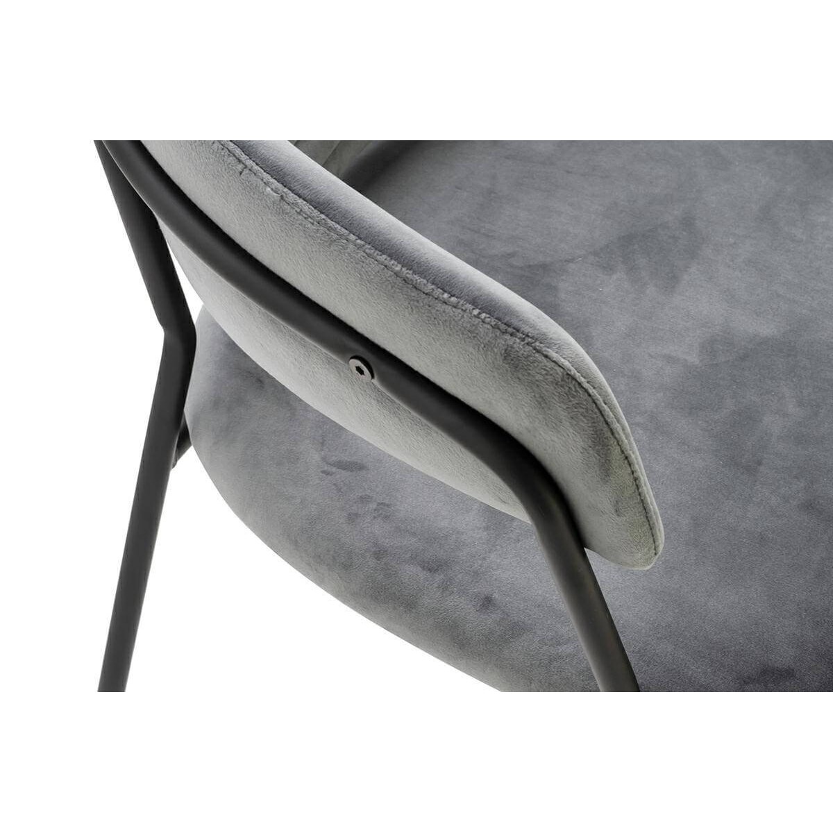 Jadalniane krzesło nowoczesne NAOMI welur ciemnoszare czarne