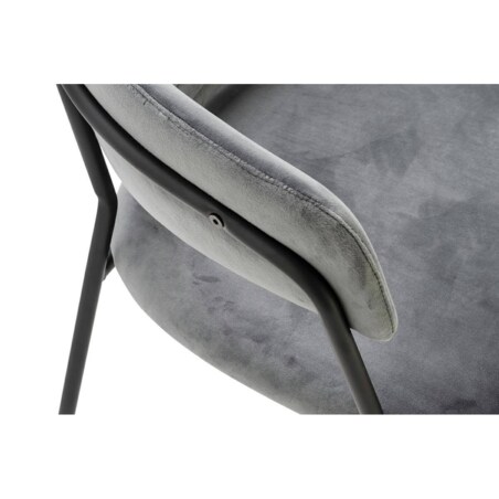 Jadalniane krzesło nowoczesne NAOMI welur ciemnoszare czarne