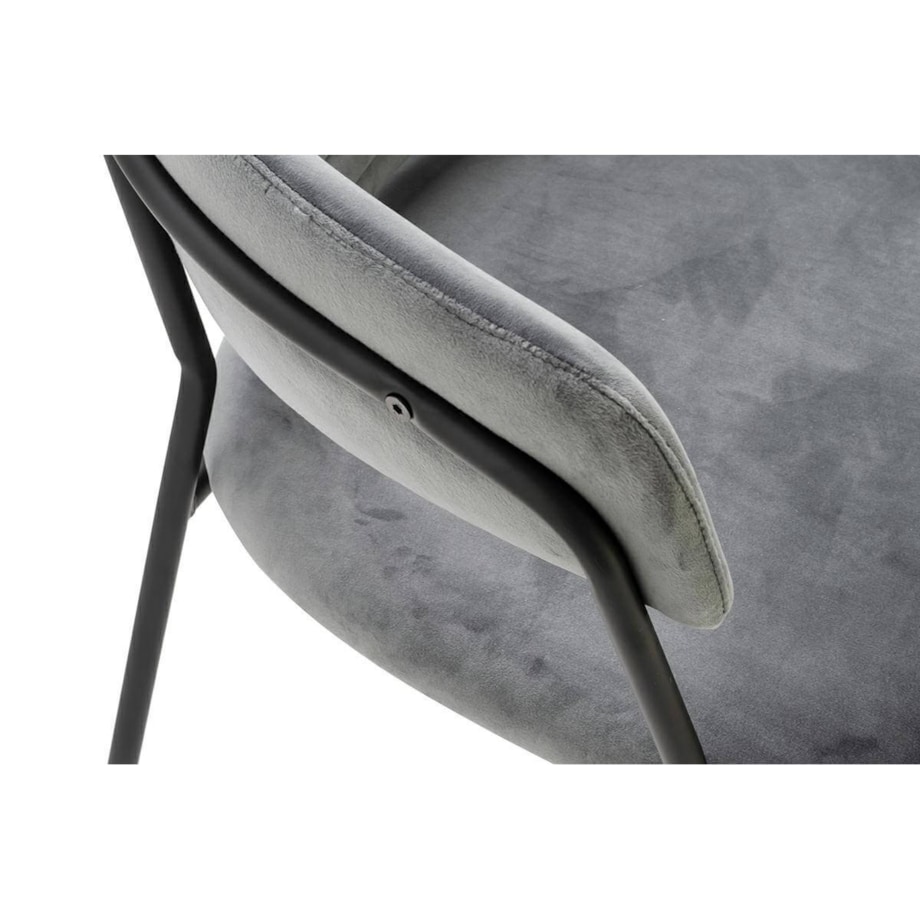 Jadalniane krzesło nowoczesne NAOMI welur ciemnoszare czarne
