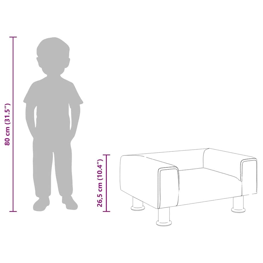 vidaXL Sofa dla dzieci, ciemnoszara, 50x40x26,5 cm, aksamitna