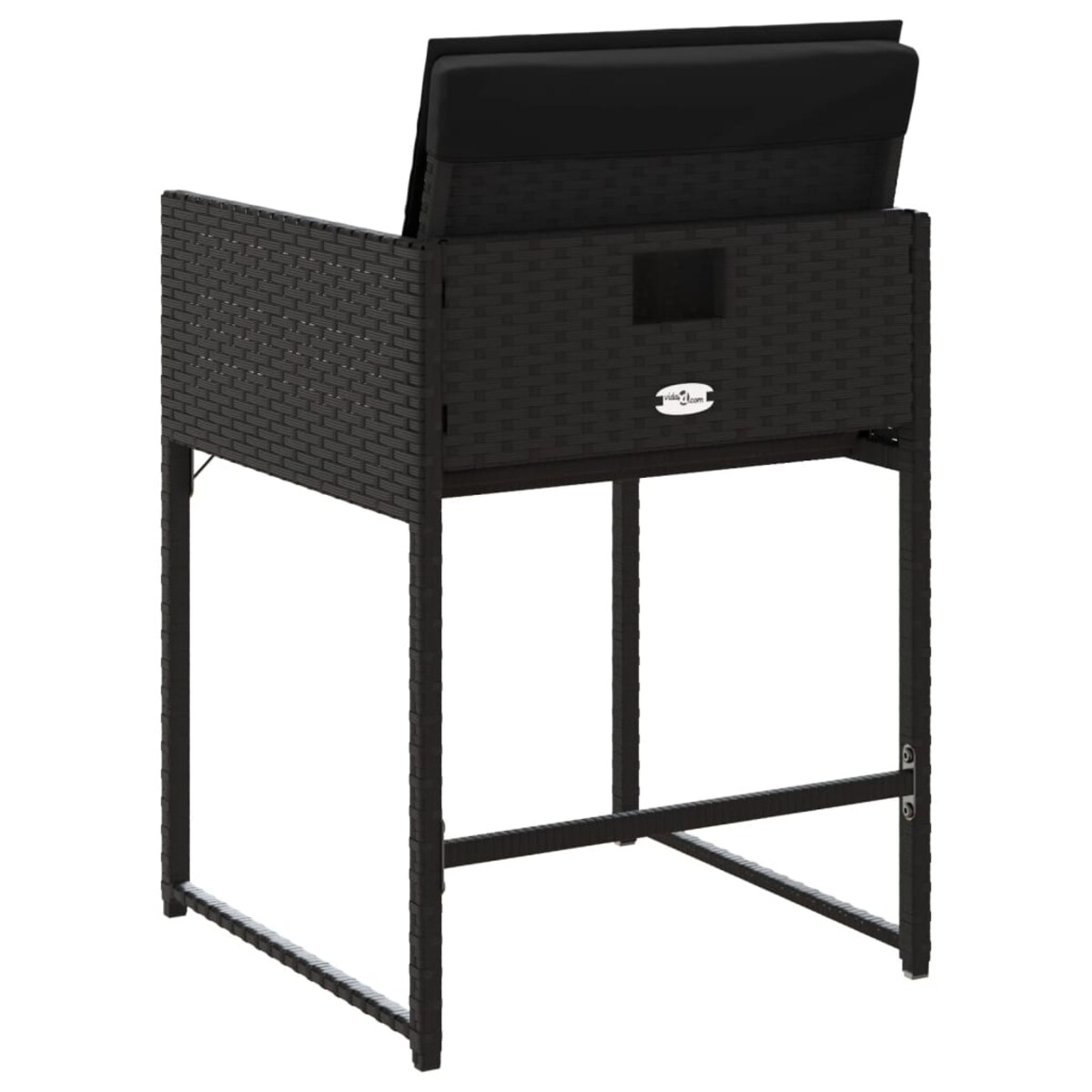 vidaXL Krzesła ogrodowe z poduszkami, 4 szt., czarne, polirattan