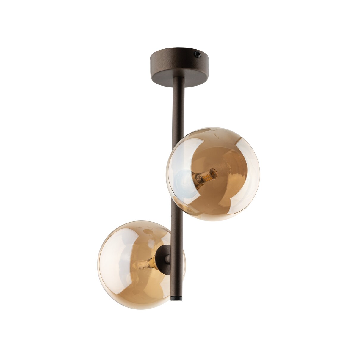 Lampa sufitowa TK Lighting ESTERA BROWN 4528, 2xG9, brązowa, bursztynowe szkło, do salonu i sypialni