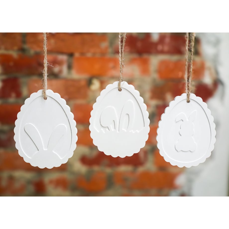 Wielkanocne zawieszki z gipsu polimerowego/acrylu 6 szt