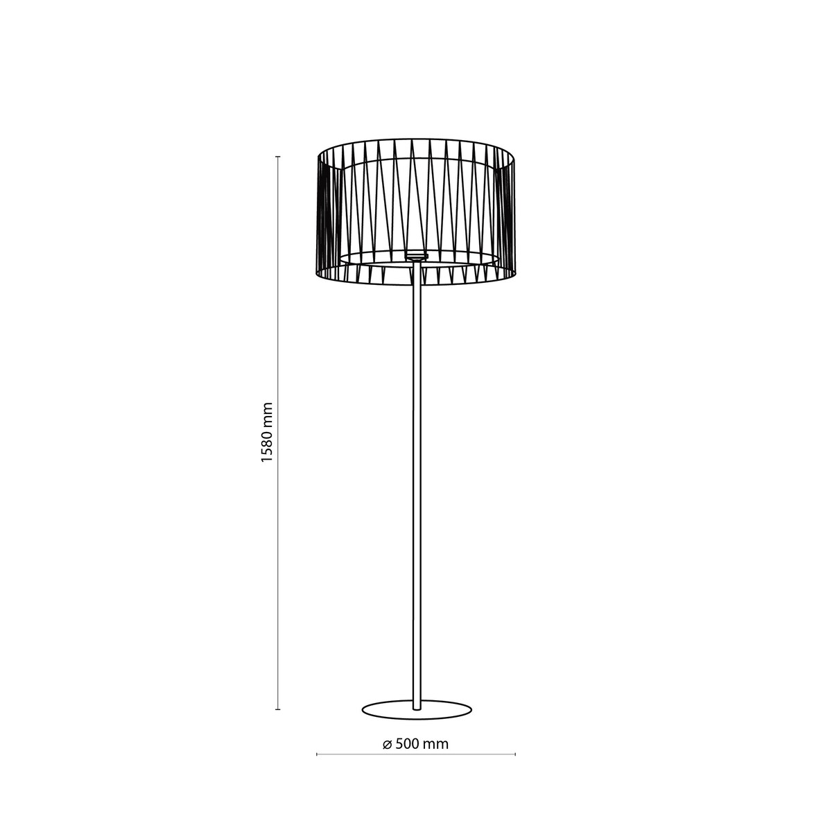 Lampa podłogowa HARMONY NATURE 5890 TK Lighting czarno-brązowa E27 z jutowym abażurem 158 cm do salonu