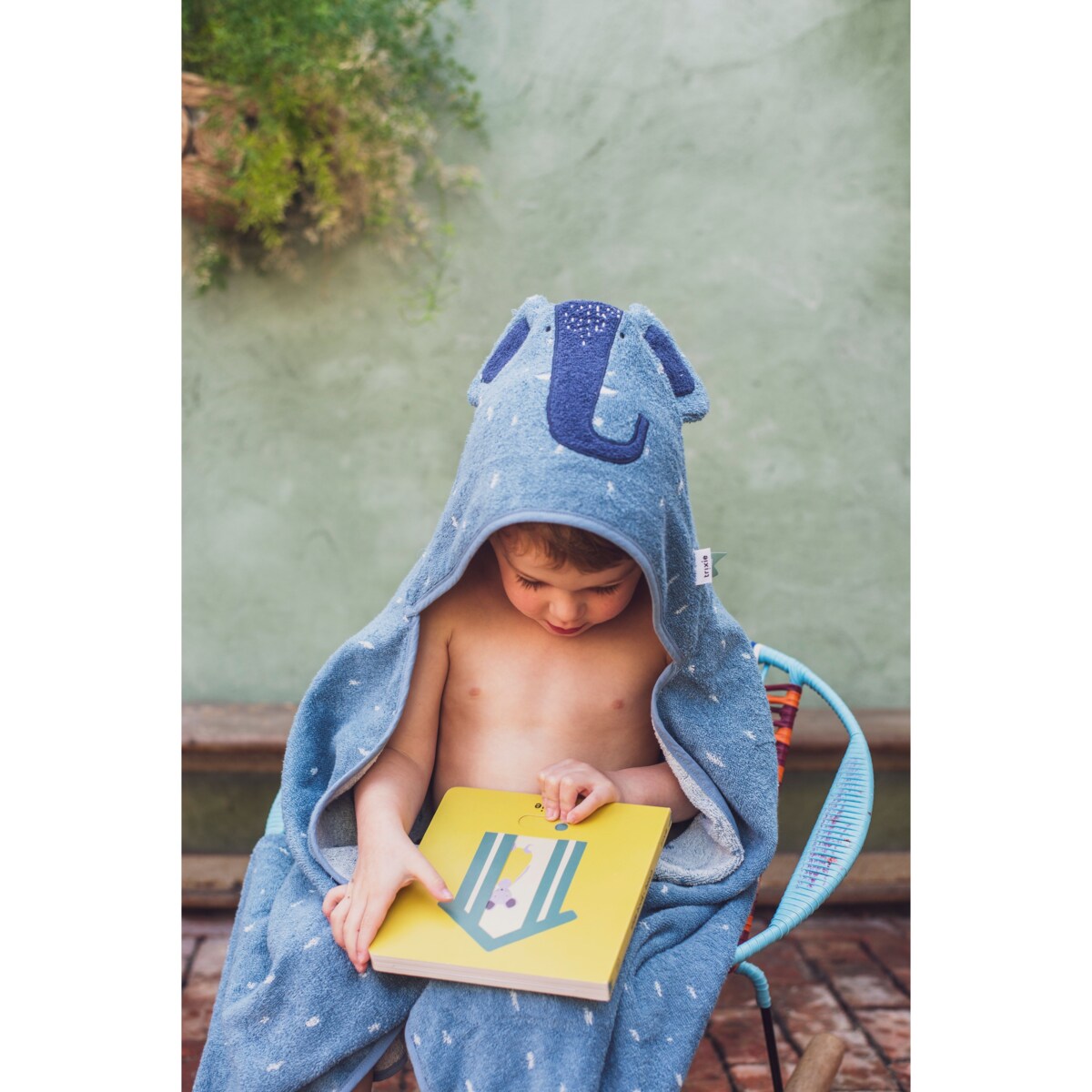 Ręcznik Kąpielowy z Kapturem 70 x 130cm - Słoń Trixie Baby