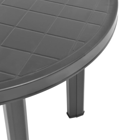 vidaXL Stolik ogrodowy, antracytowy, 89 cm, plastikowy