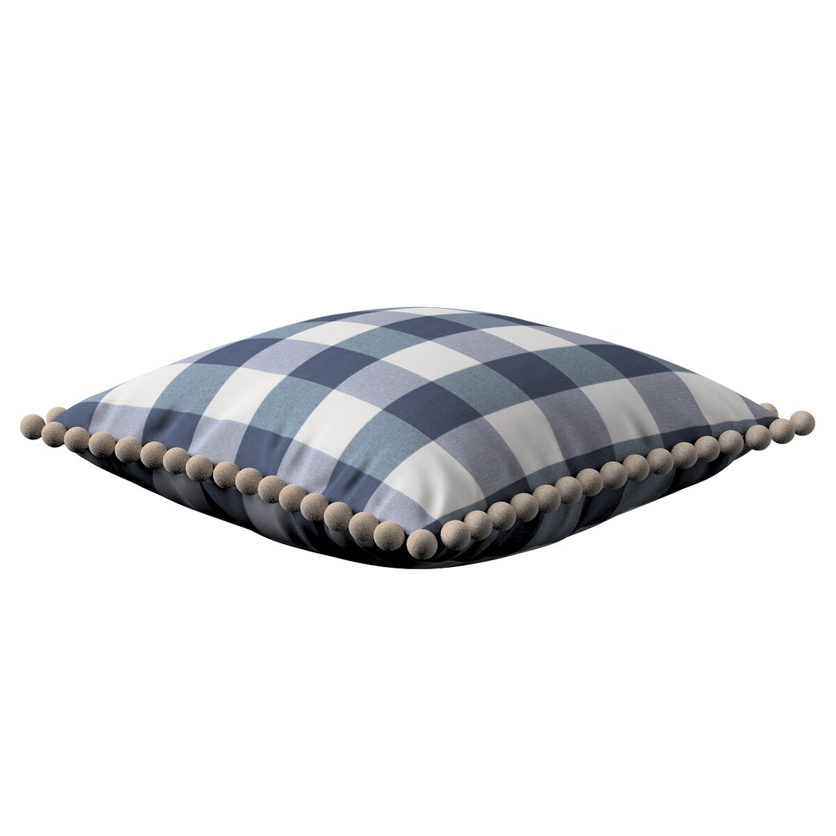 Poszewka Wera na poduszkę 45x45 granatowo-biała krata (5,5x5,5cm)