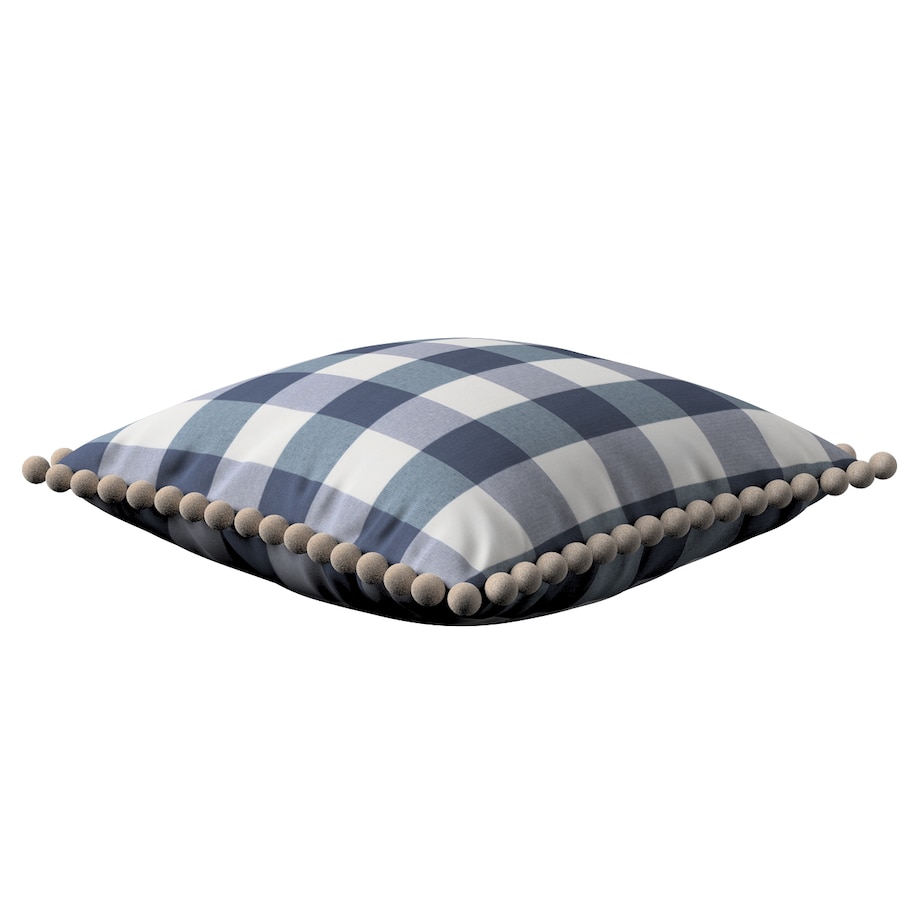 Poszewka Wera na poduszkę 45x45 granatowo-biała krata (5,5x5,5cm)