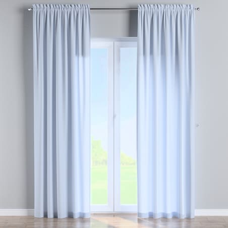 Zasłona na kanale z grzywką 1 szt. 130x260 pastelowy niebieski