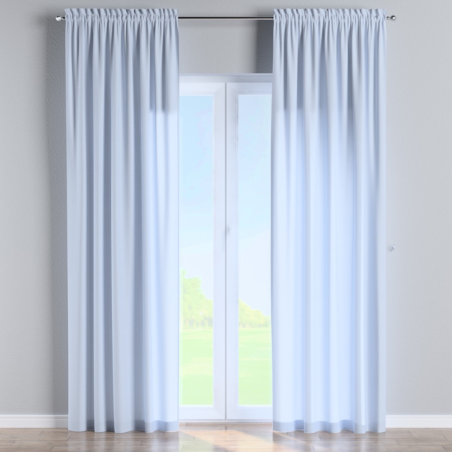 Zasłona na kanale z grzywką 1 szt. 130x260 pastelowy niebieski