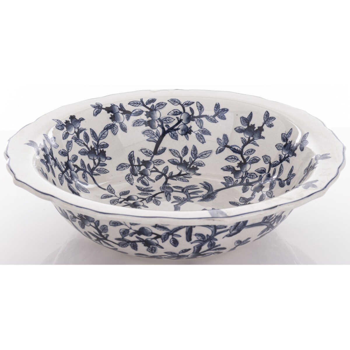 Dzbanek porcelanowy dekoracyjny 26x17x22 i 9x34x34 cm MODELLO BLU z misą