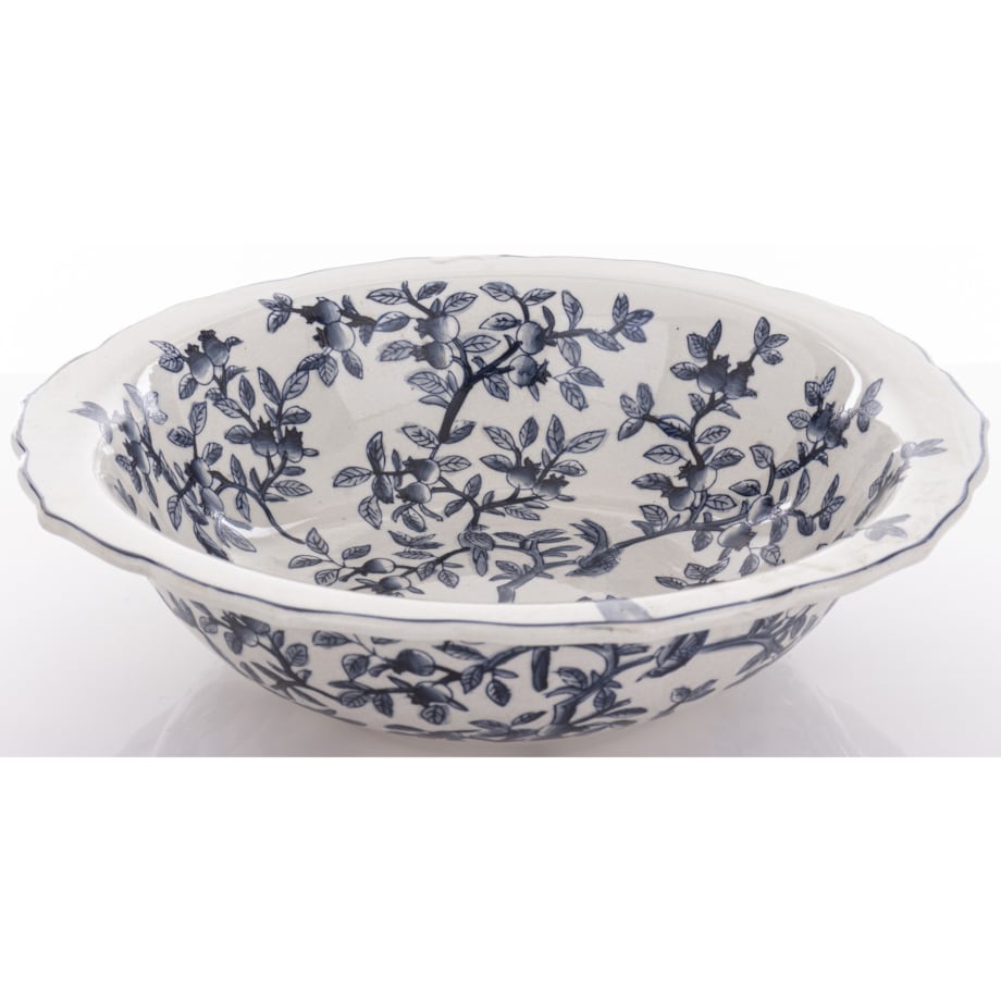 Dzbanek porcelanowy dekoracyjny 26x17x22 i 9x34x34 cm MODELLO BLU z misą