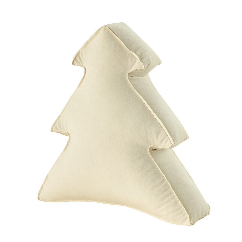 Poduszka Choinka 40x41 cm, śmietankowa biel, 40x41x8cm, Velvet