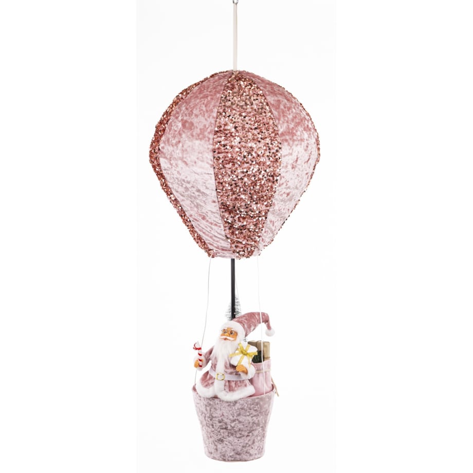 Figurka - Mikołaj w balonie 93x37x37 cm BALOON różowy